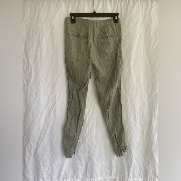 Rachel Zoe Sage Green 100% Linen Pants Cargo Size Small - Picture 11 of 14
